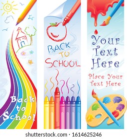 Back to school banner illustration vector art