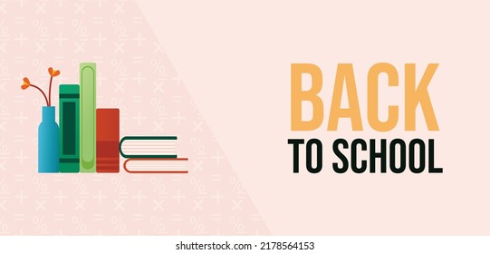 back to school banner illustration vector