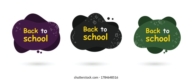 Back to school banner liquid vector template