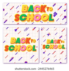 Back to school banner modern typography