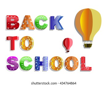 Back to School banner with paper cut and folded elements.