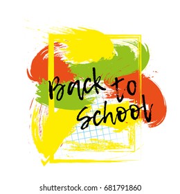 Back to school banner or poster. Abstract background with cell. Vector illustration.