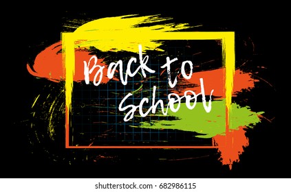 Back to school banner or poster. Abstract background with cell. Vector illustration.