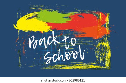 Back to school banner or poster. Abstract background with cell. Vector illustration.