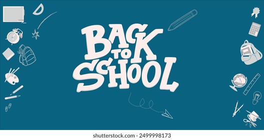 Back to school banner, poster. Education Background Design, Greeting Card, Cover, Banner. Vector Template