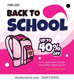 Back to school banner promotion for school admission