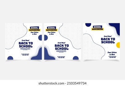 back to school banner set admission enroll now vector design. set social media template editable. flyer brochure poster promotion needs.