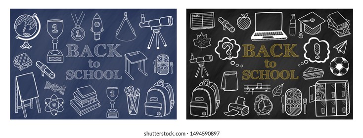 Back to School Banner Set. Education Concept. Vector illustration.