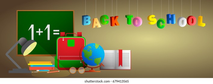 Back To School Banner Set. Education Concept.