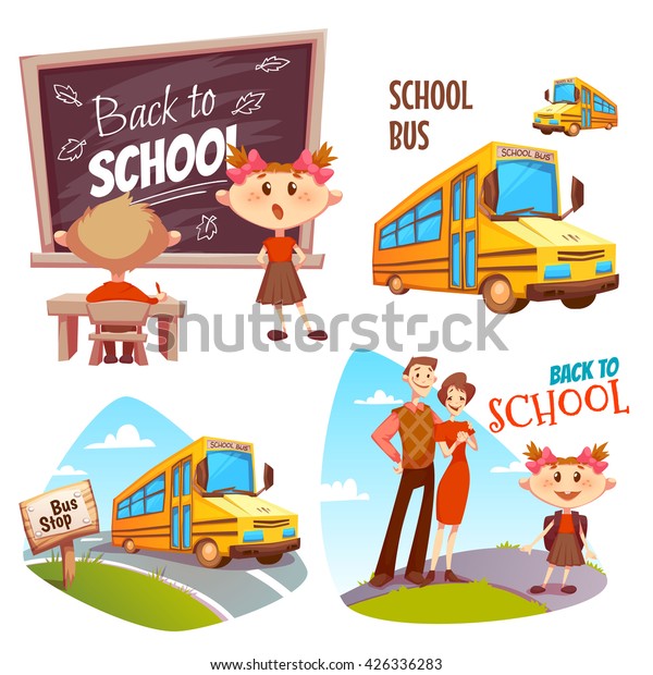 Back to school\
banner set. Vector\
illustration.