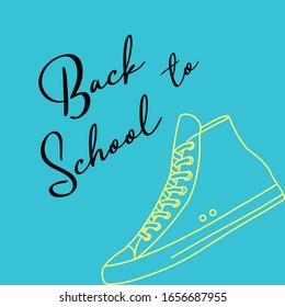 back to school banner with shoe