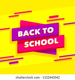 Back to school banner template design, start of season special poster. Modern vector illustration.