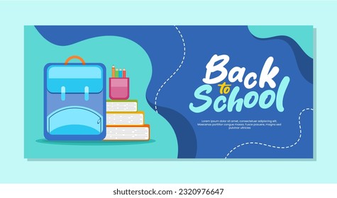 Volver a la escuela diseño de plantillas de pancartas ilustraciones vectoriales