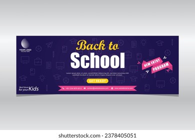 Back to school banner template design for editable file