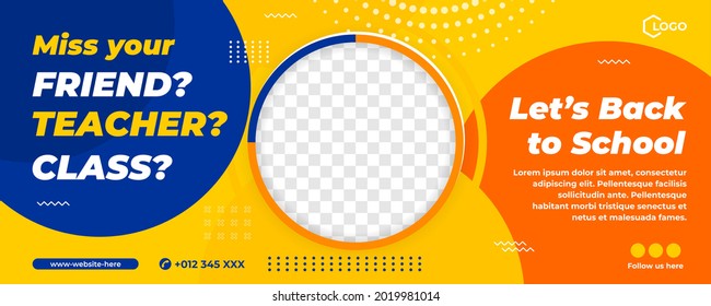 Volver a la plantilla de banner escolar con marco