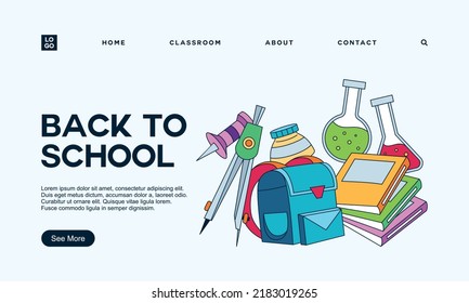 Back to school banner template landing page