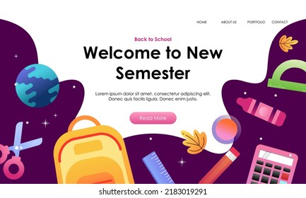 Back to school banner template landing page