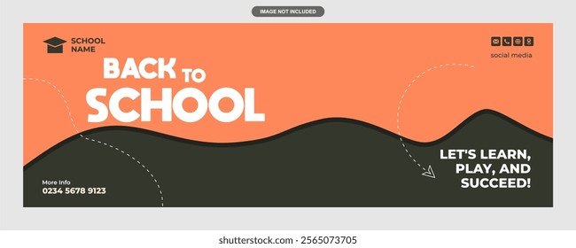 Back to School Banner Template with Orange and Brown Color