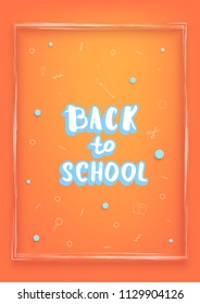 Back to school banner. Template for season promotion cards. Education cover with decoration. Vector illustration. 