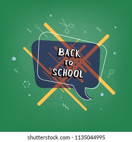 Back to school banner. Template for season promotion cards. Education cover with decoration. Vector illustration. 