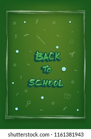 Back to school banner. Template for season promotion cards. Education cover with decoration. Vector illustration. 