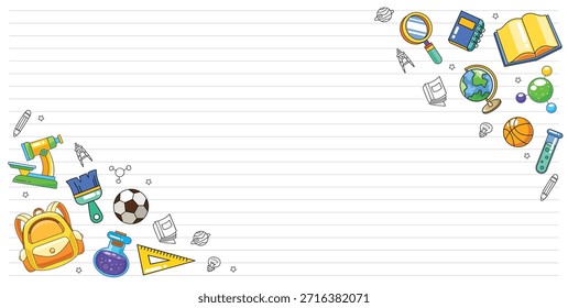 Fondo de Vector de Plantilla de Anuncio de regreso a la escuela