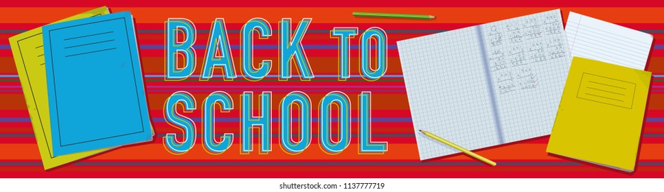 Back to school banner vector with books
