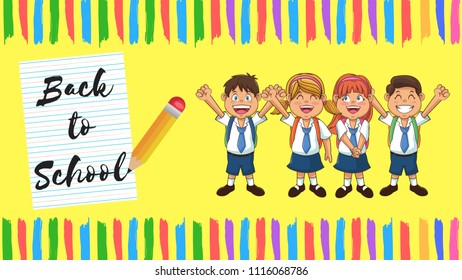 Back to school banner. Vector illustration