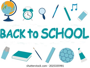 Back to school banner vector illustration. Education school supplies greeting card
