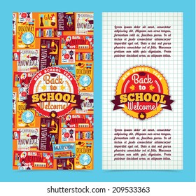 Back to school banner. Vector Illustration 