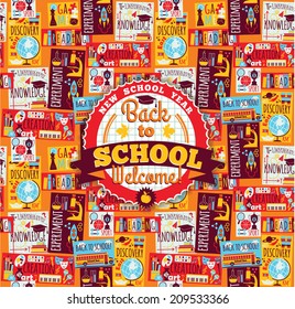 Back to school banner. Vector Illustration