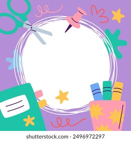 Back To School Banner Vector Illustration