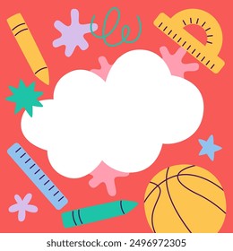 Ilustración vectorial de Anuncio de regreso a la escuela