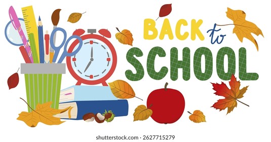 Back to school banner. Vector illustration. Education banner, poster flyer
