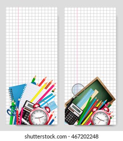 Back to school banner, vector illustration