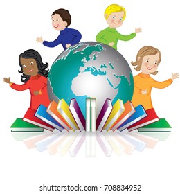 Back to school banner vector illustration. Concept icons of education and learning. Knowledge sign.