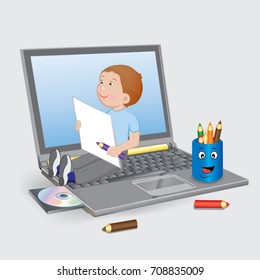 Back to school banner vector illustration. Concept icons of education and learning. Knowledge sign.