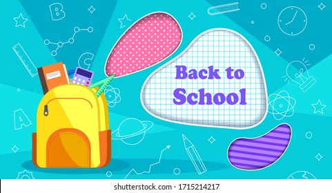 Back to school banner, vector banner set of schoolbags,back to school concept ,colorful.