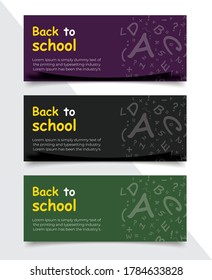 Back to school banner vector template
