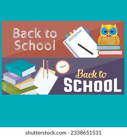 Back to School Banner Vector Template