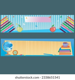 Back to School Banner Vector Template