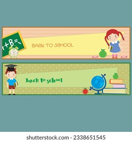 Back to School Banner Vector Template