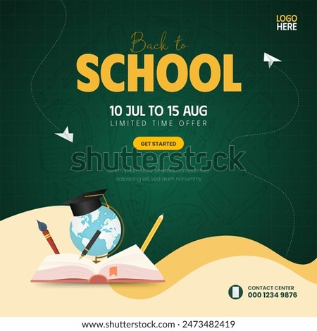 Back to school banner. Welcoming to School for new admission. Welcome back to school.