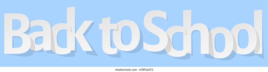 Back to School Banner white on a blue background.