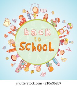  Back to school, Banners and Bookmarks, vector illustration.