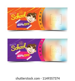 Back to school banners with hand drawn style