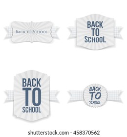 Back to School Banners with paper Ribbons Set