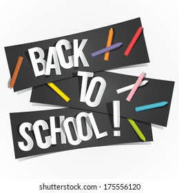 Back To School Banners vector illustration