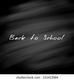 Back to School Black Chalkboard Background. Vector illustration.  