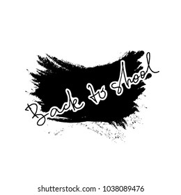 Back to school, black and white lettering. Vector illustration